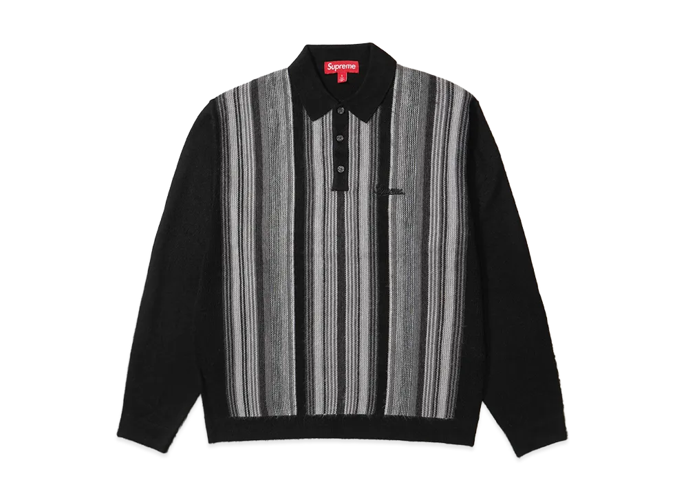 Supreme Multi Stripe Polo Sweater "Black"