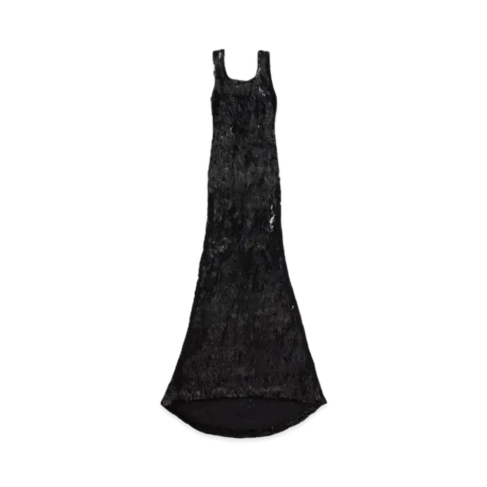 BALENCIAGA Women's Embroide"Red" Maxi Dresses "Black"