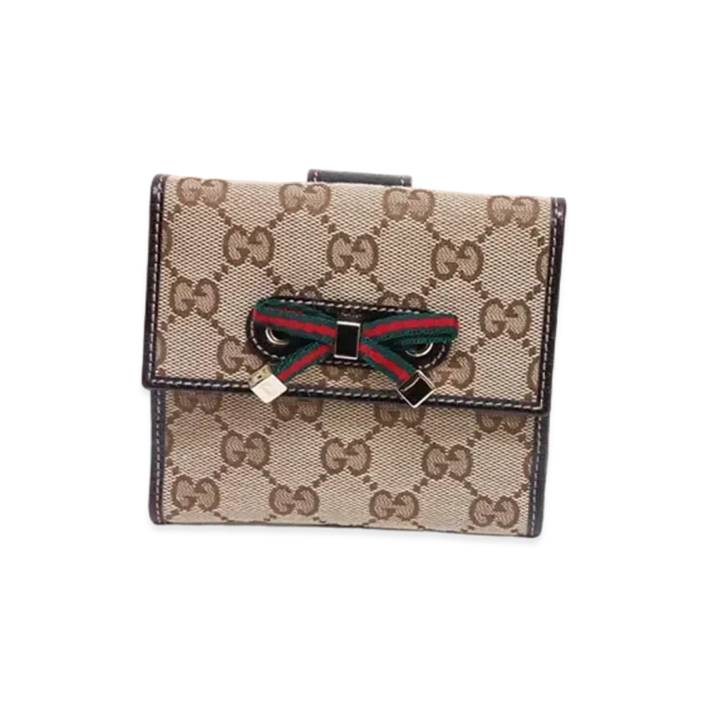 GUCCI GG Canvas Princy Ribbon Wallet "Beige"