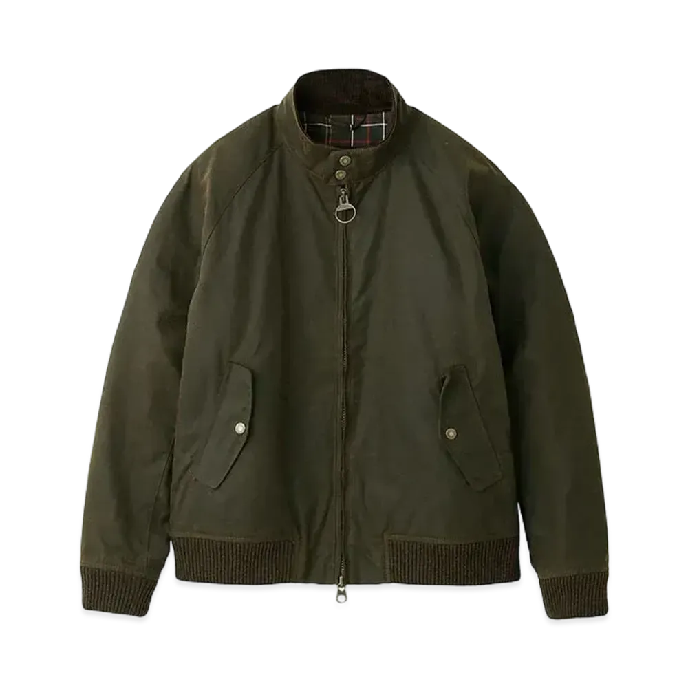 Barbour x Baracuta Porton G9 Stand Collar Waxed Cotton Blouson "Olive"