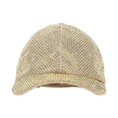 PRADA Women's Embellished Duchesse Baseball Cap "Gold"