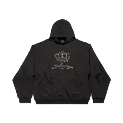 BALENCIAGA BB Motel Hoodie Oversized in Archetype Fleece "Black"