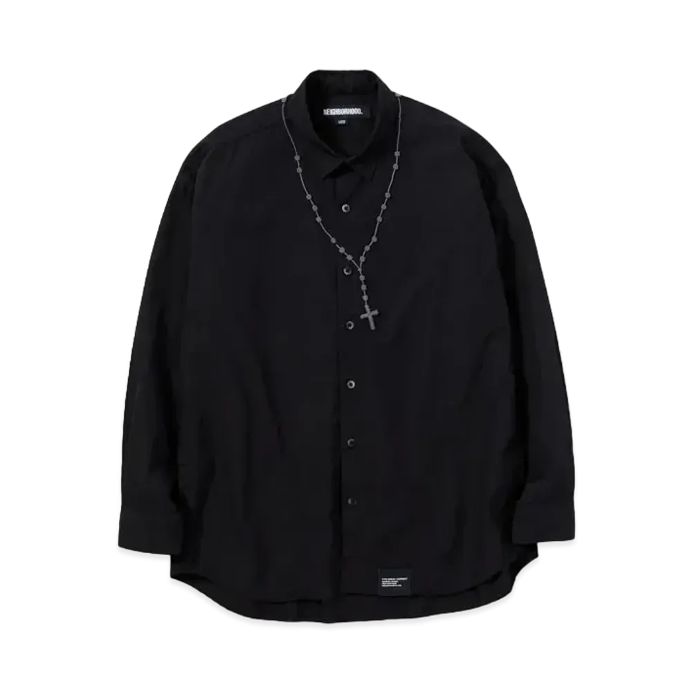 NEIGHBORHOOD Cross Embroidery Shirt LS "Black"