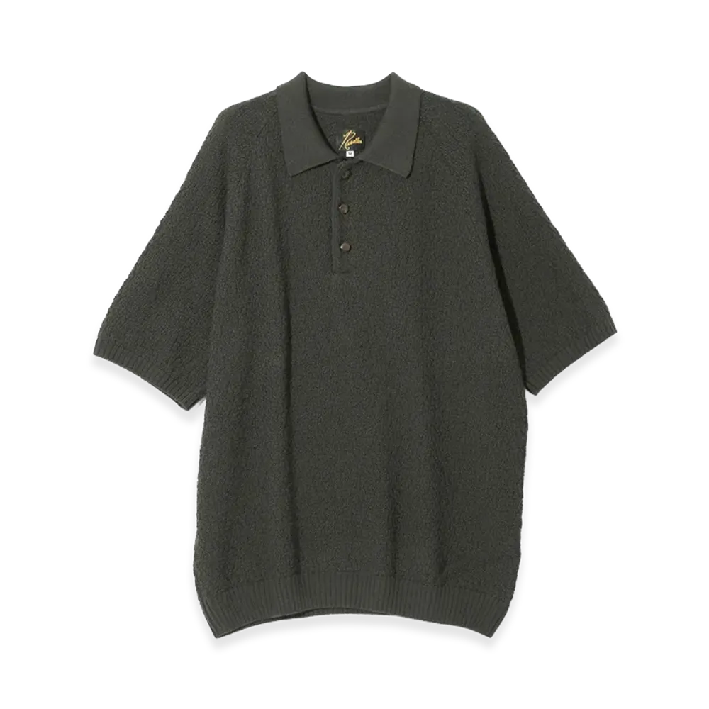 NEEDLES S/S Polo Sweater - Merino Wool Knit "Green"