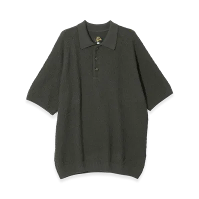 NEEDLES S/S Polo Sweater - Merino Wool Knit "Green"