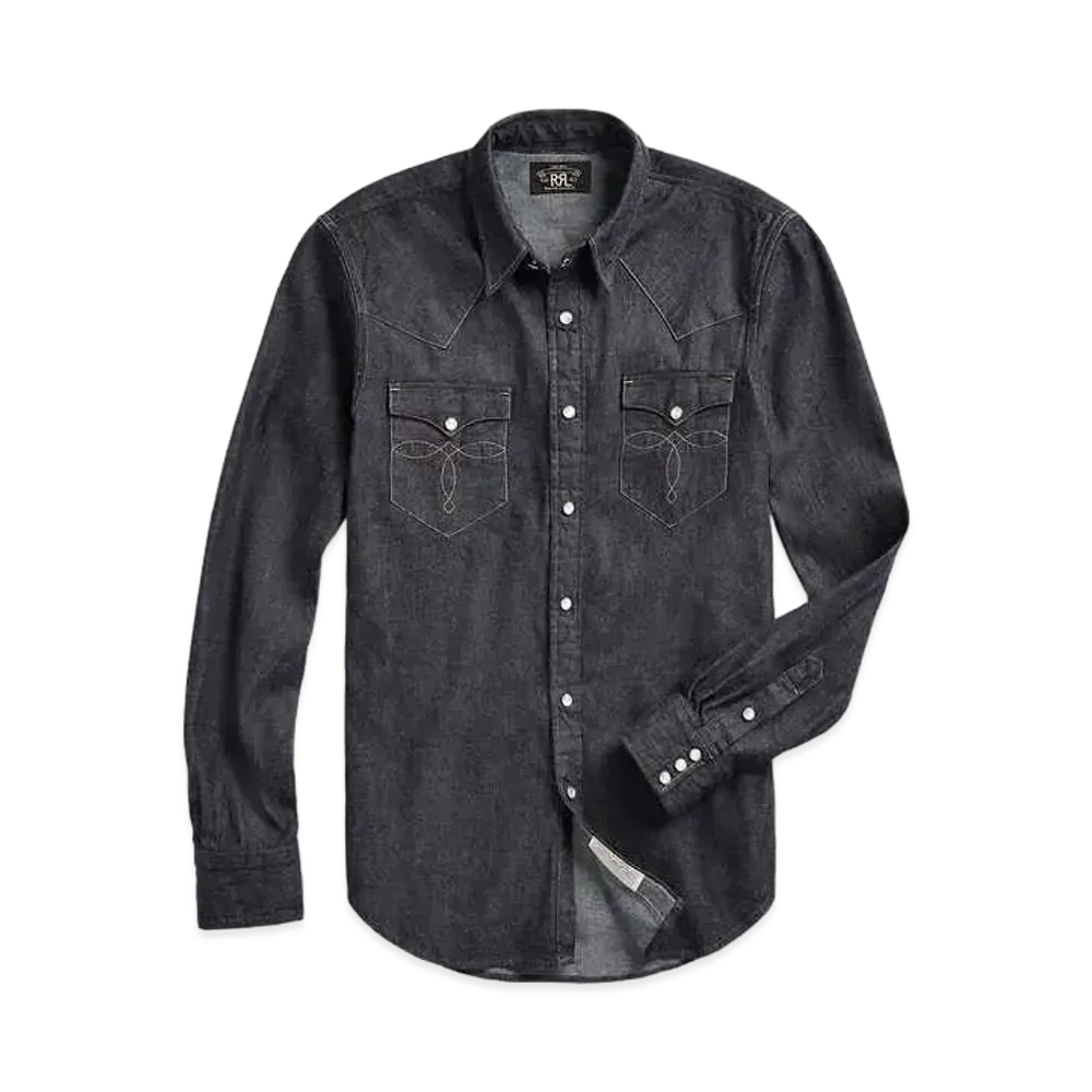 RRL Ralph Lauren indigo Buffalo Western Shirt "Navy"