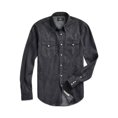 RRL Ralph Lauren indigo Buffalo Western Shirt "Navy"