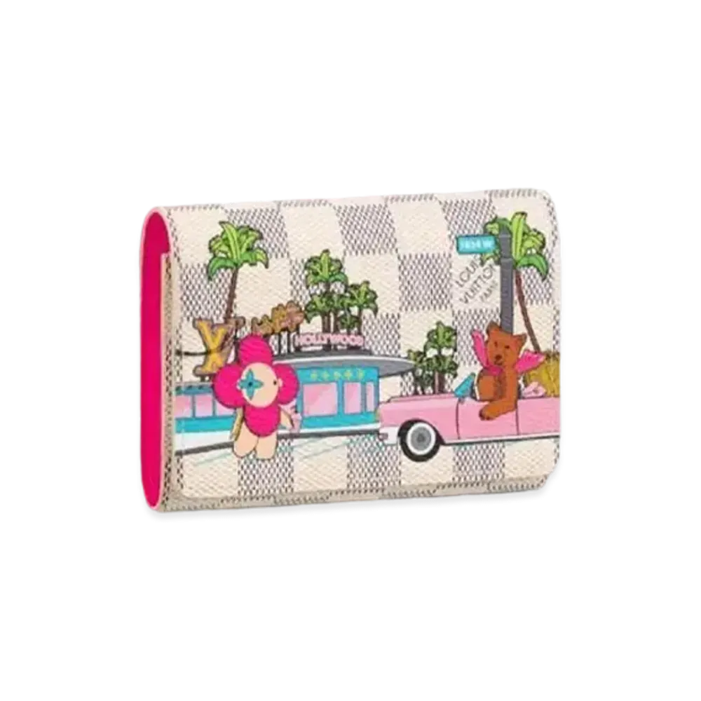 Louis Vuitton Victorine Wallet Vivienne Damier Azur "Fuchsia"