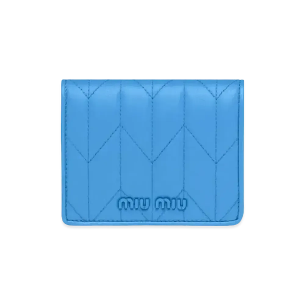 MIU MIU Nappa Leather Wallet "Blue"