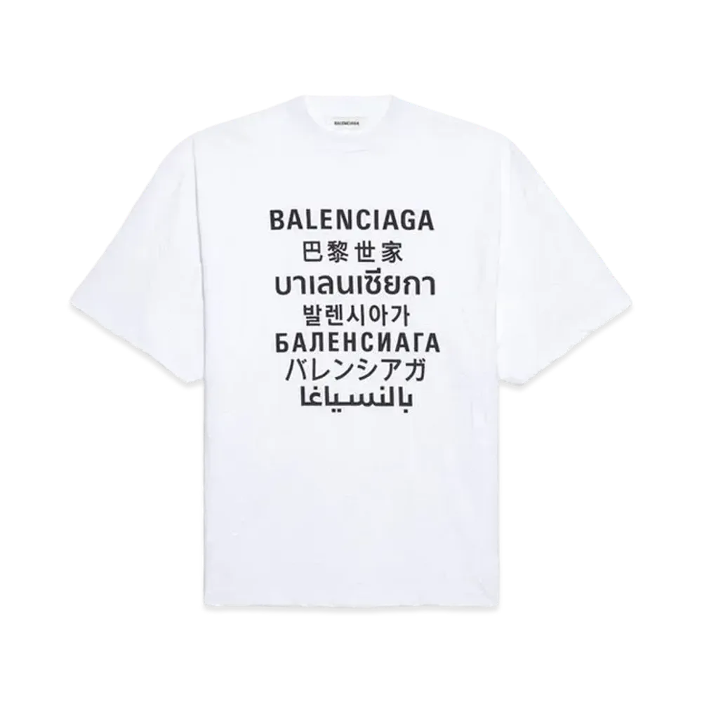 BALENCIAGA Language Logo T-shirt "White"
