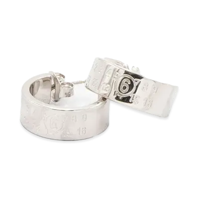 MM6 Maison Margiela Numeric Minimal Signature Hoop Earring "Palladium"