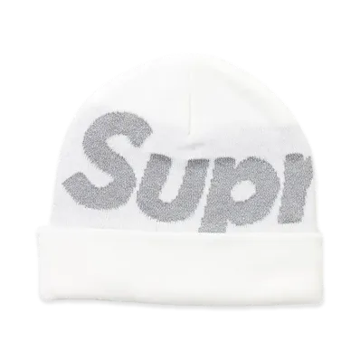Supreme Reflective Big Logo Beanie "White"