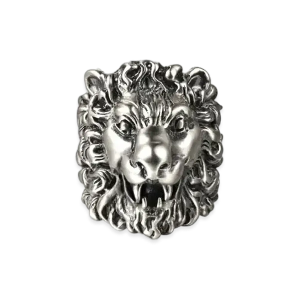 GUCCI Lion Head Ring "Silver"