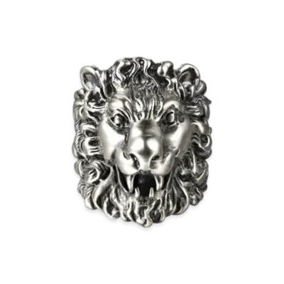 GUCCI Lion Head Ring "Silver"