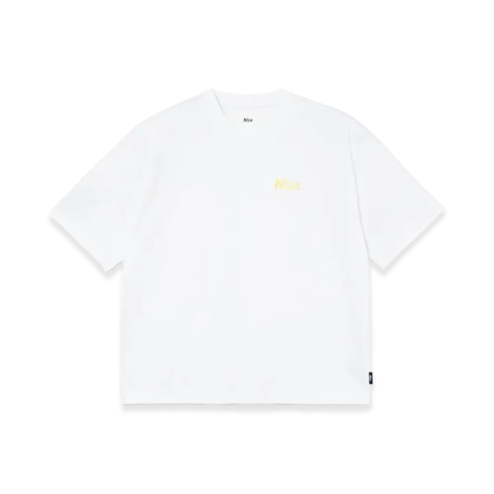 N!ce Embroidery Tee "White"