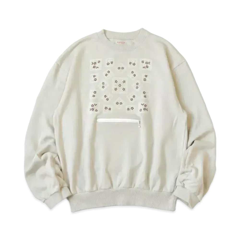 KAPITAL 30 Fleece Cookie Pocket Crew Sweat "Grey"