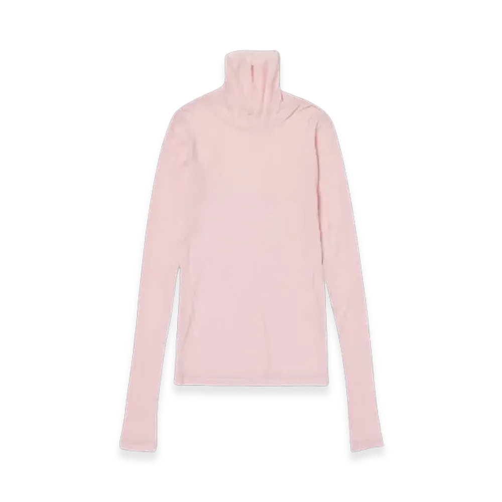 AURALEE High Gauge Sheer Rib Turtle Neck L/S T-Shirt "Pink"