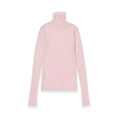 AURALEE High Gauge Sheer Rib Turtle Neck L/S T-Shirt "Pink"