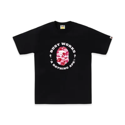 A BATHING APE ABC Camo Busy Works Sta Tee "Black/Pink"