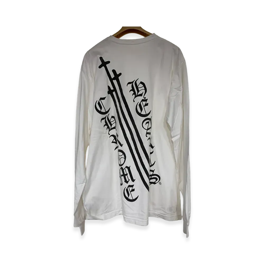 Chrome Hearts Triple Sword Logo L/S T-Shirt "White"