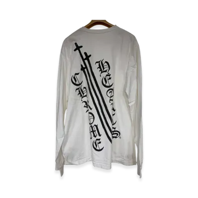 Chrome Hearts Triple Sword Logo L/S T-Shirt "White"
