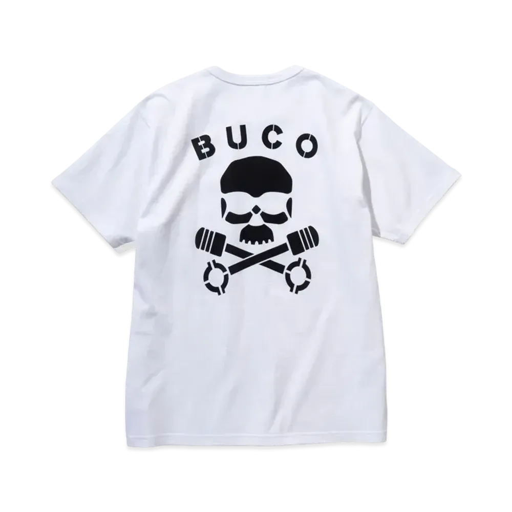 THE REAL McCOY'S BUCO TEE / SKULL PISTON "White"