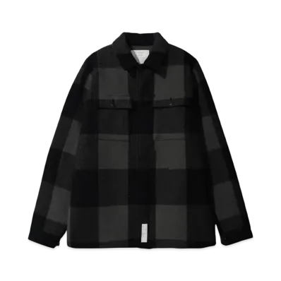 UNDERCOVERISM BLOCK CHECK WOOL SHIRT JACKET "GRAY"