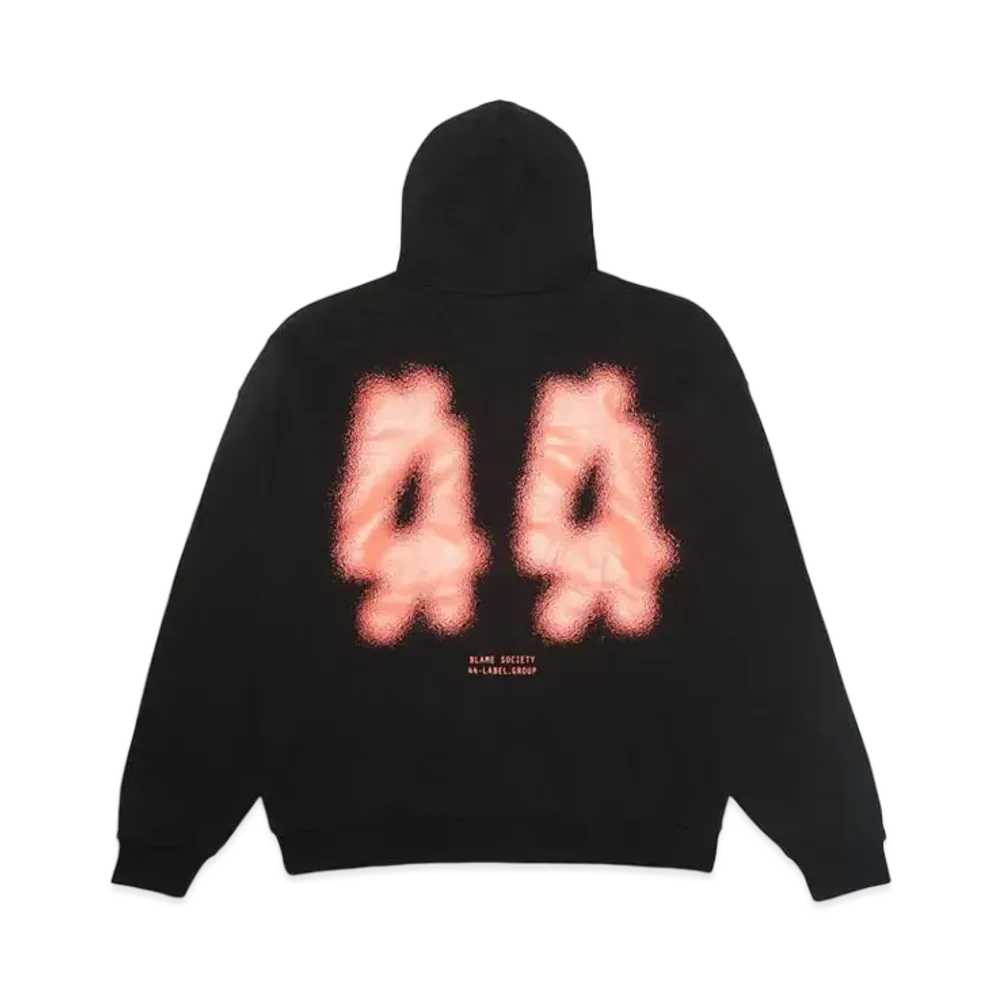 44 LABEL GROUP 44 GLASS HOODIE ZIP JERSEY FELPA DIAGONAL BLACK + 44 GLASS NEON "BLACK"