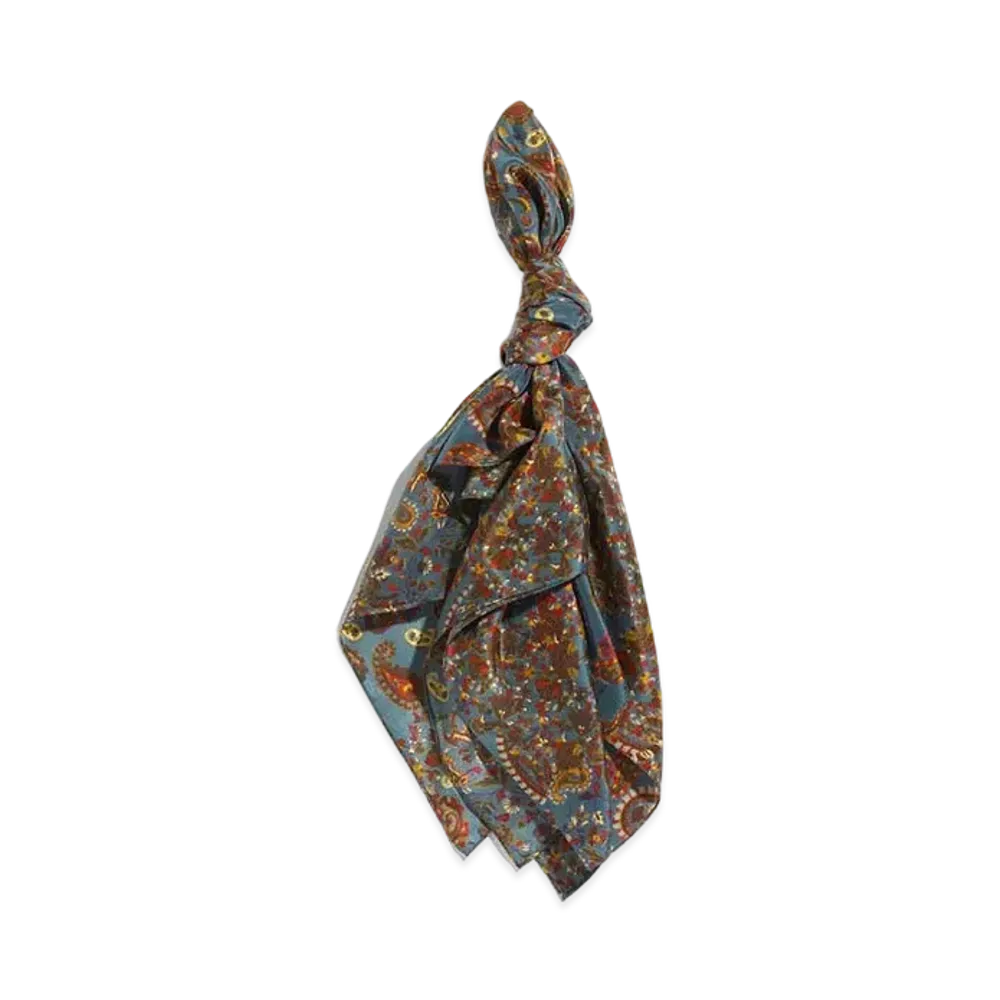 Needles SCARF - SILK FLAT CREPE / PAISLEY PT. "Blue"