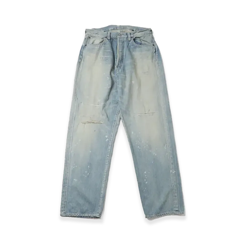 A.PRESSE No.37 Washed Wide Denim Pants "Bleach"