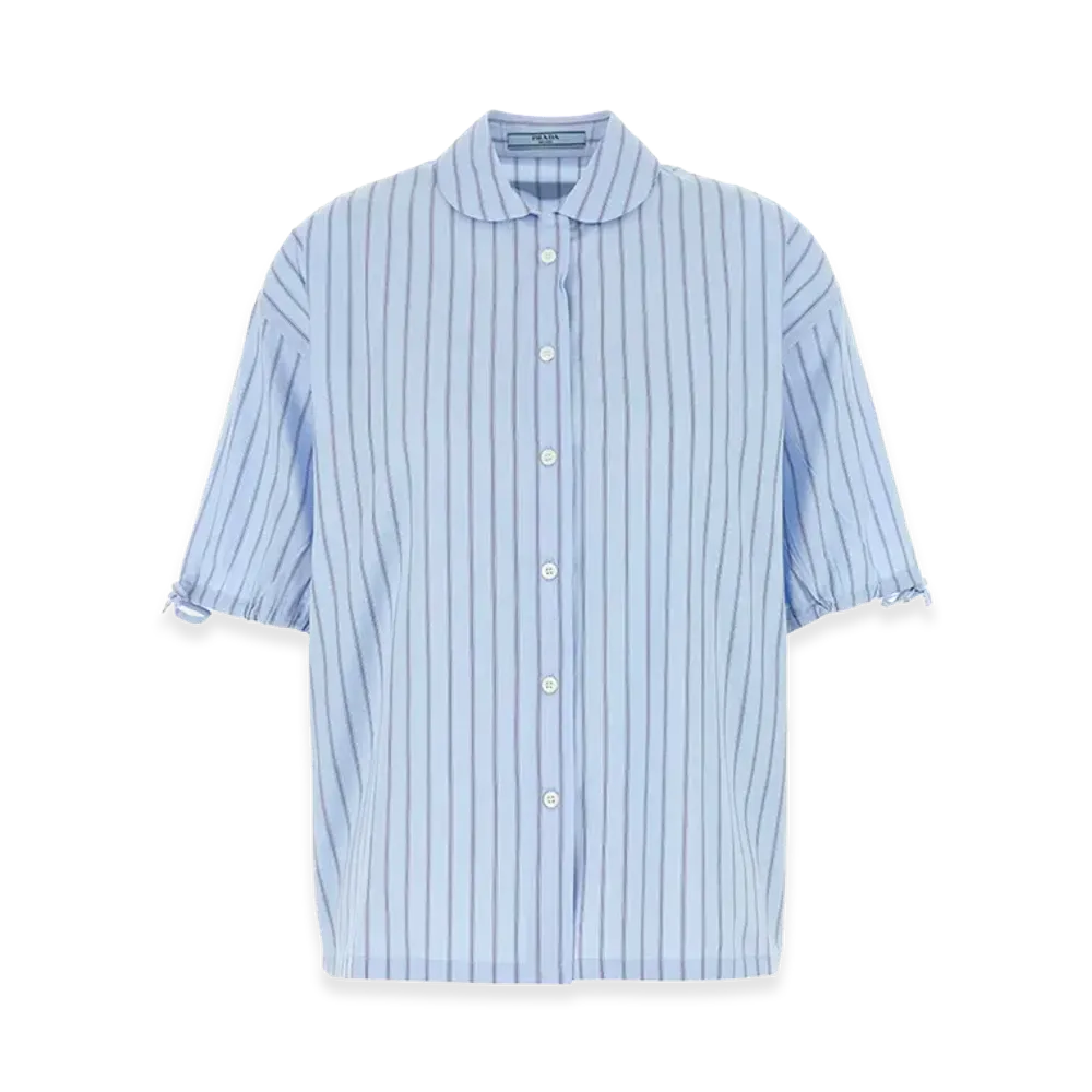 PRADA Women's Embroidepoplin Shirt "Stripped"