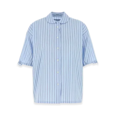 PRADA Women's Embroidepoplin Shirt "Stripped"
