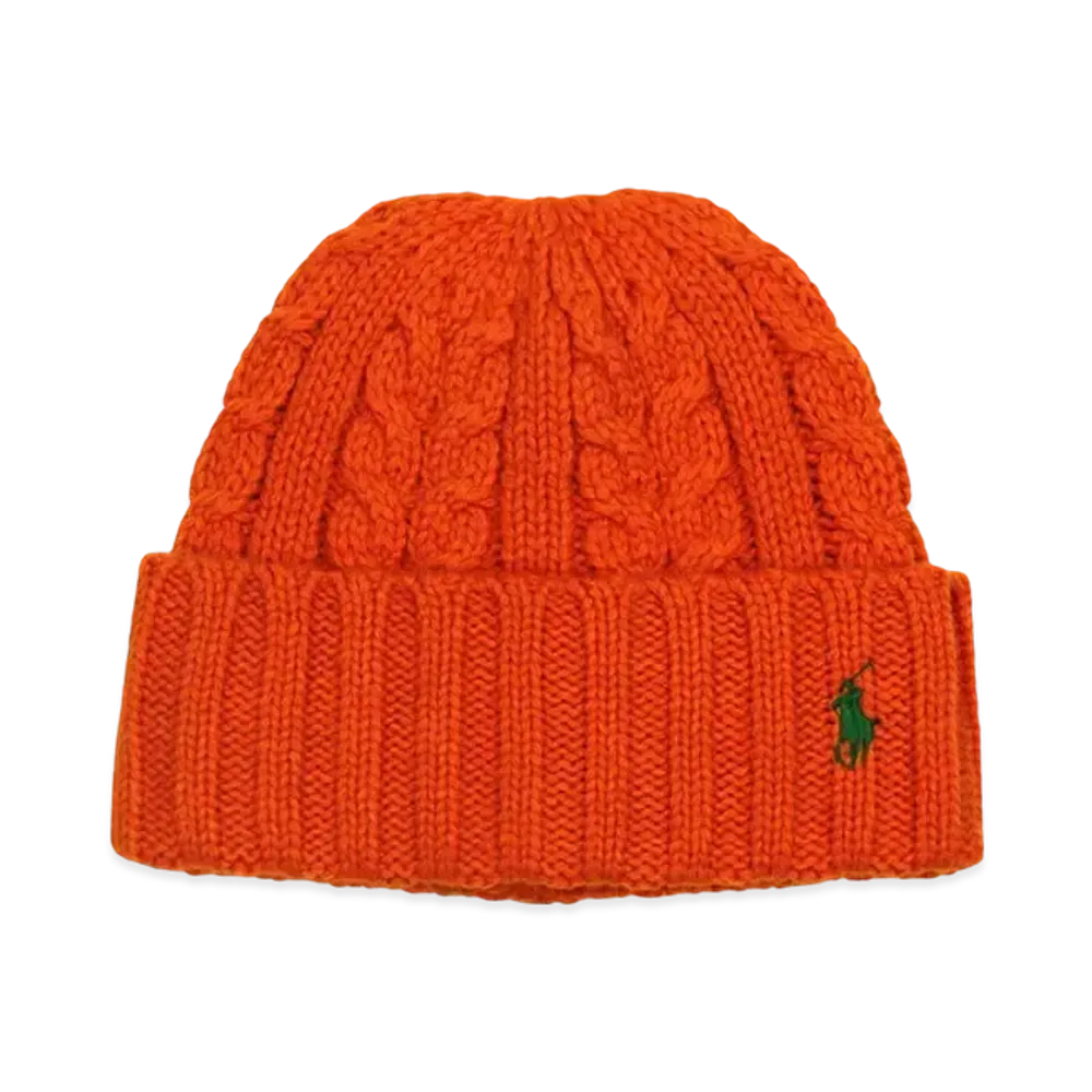 Polo Ralph Lauren Recycled Chunky Cable Beanie "Orange"