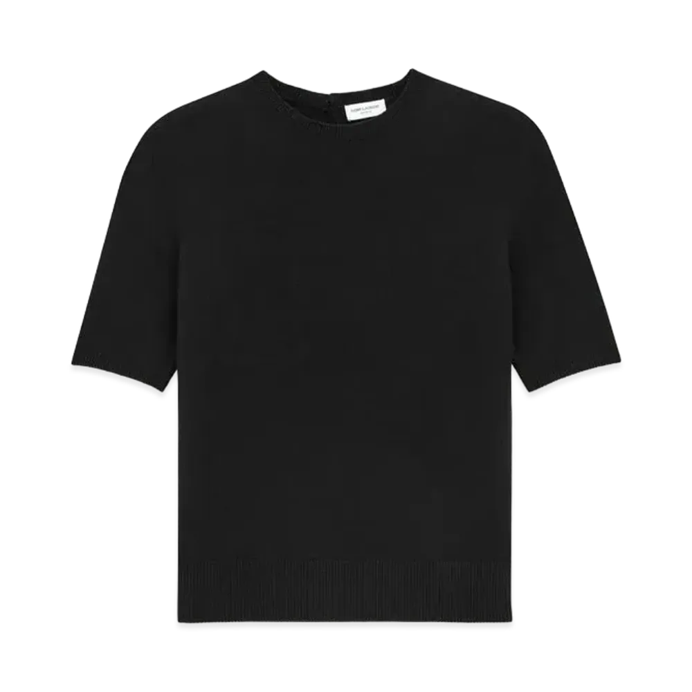 Saint Laurent Women's T-Shirt Sweater in Wool "Black"