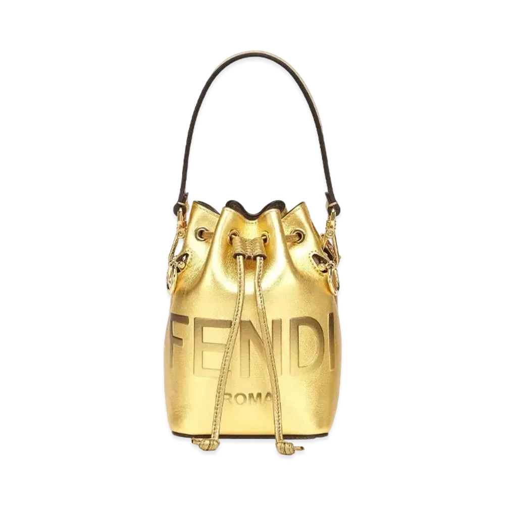 FENDI Montrazole Laminate Leather Mini Bag "Gold"