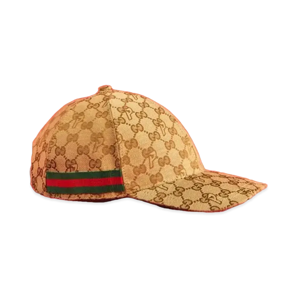 PALACE GUCCI GG-P Canvas Baseball Hat "Beige"