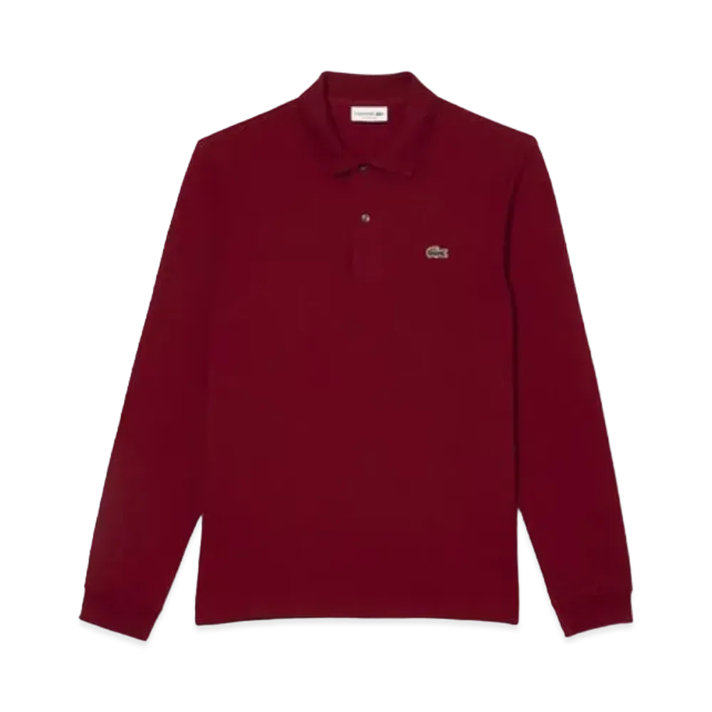 LACOSTE Original Fit Long Sleep Polo Shirt "Burgundy"
