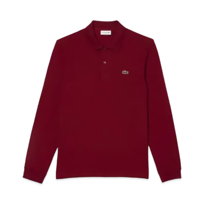LACOSTE Original Fit Long Sleep Polo Shirt "Burgundy"