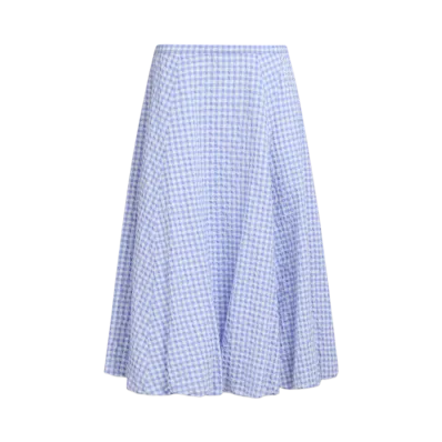 Marni Women's Checked Seersucker Skirt "Light Blue"