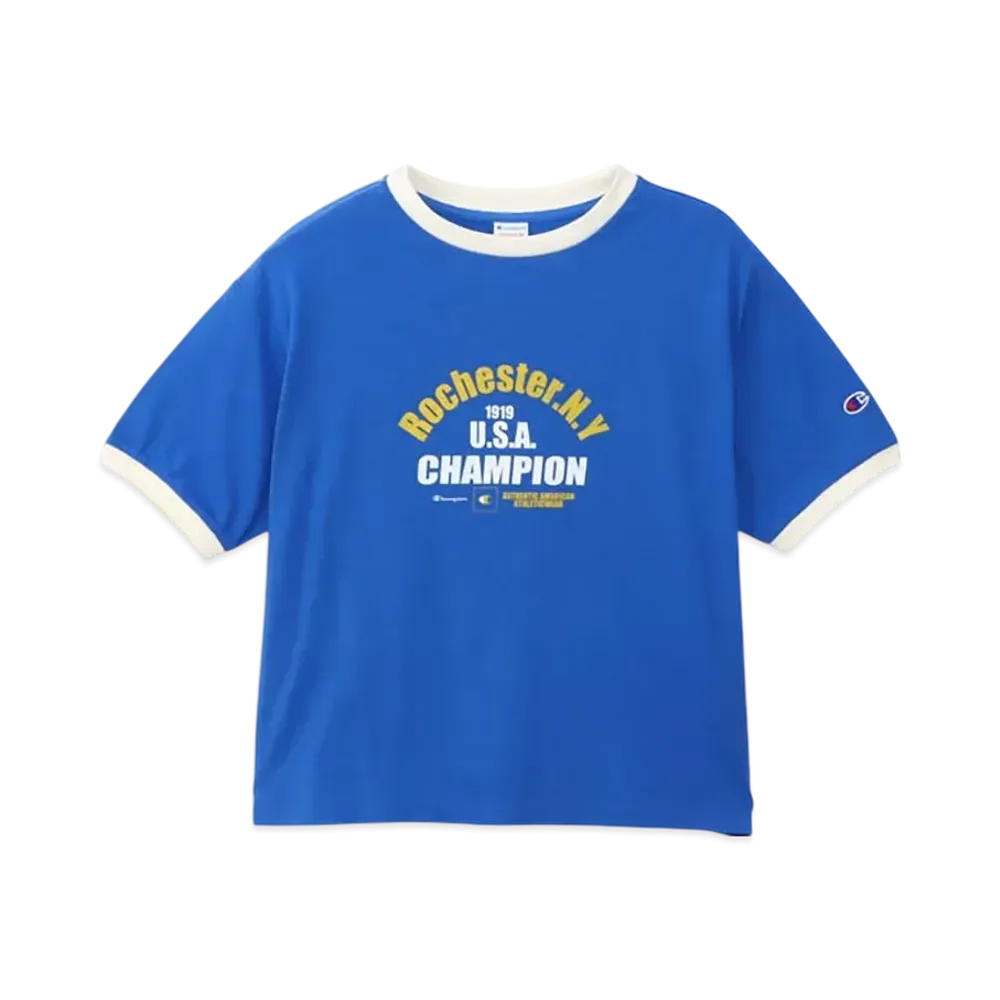 Champion Women's Short Sleeve Ringer T-Shirt 25SS "Mediterranean Blue"