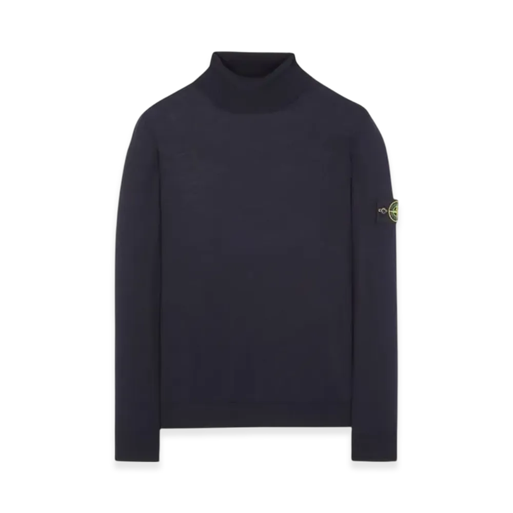 Stone Island 525C4 Pure Light Wool Turtleneck Knit - 23FW "Navy Blue"