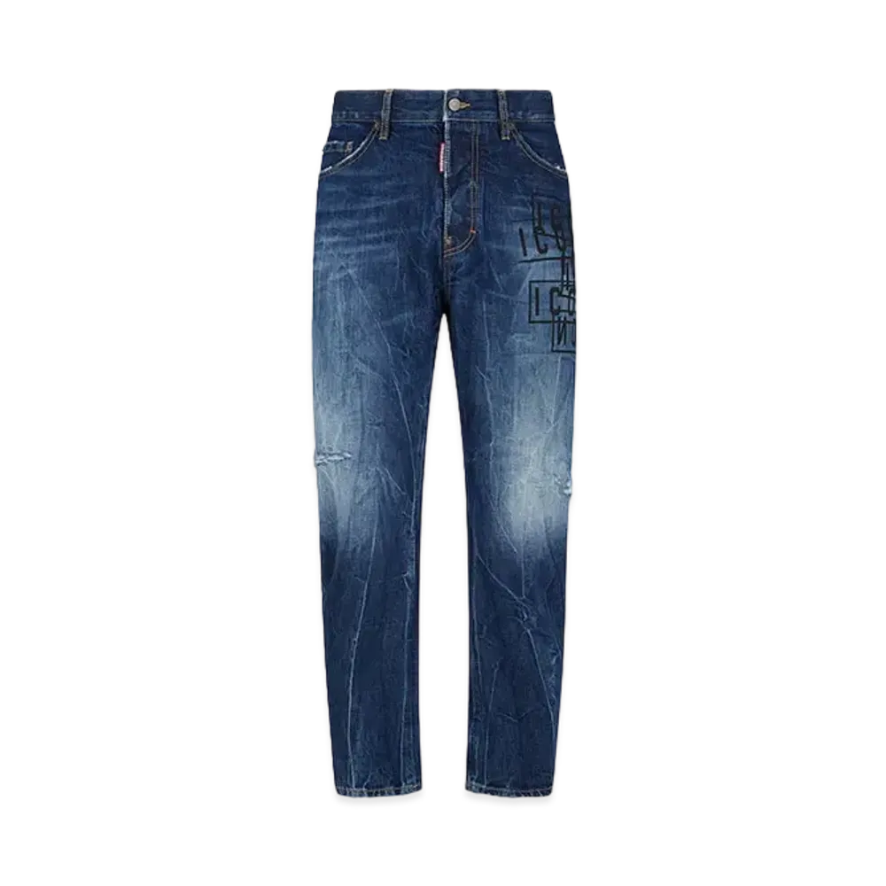 Dsquared2 Icon Dark Wash Stamps Bro Jeans "Navy"