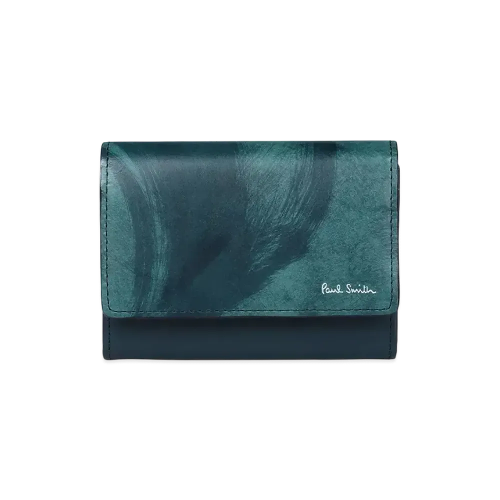 Paul Smith Marble Leather Business Card Holder "BuleGreen"