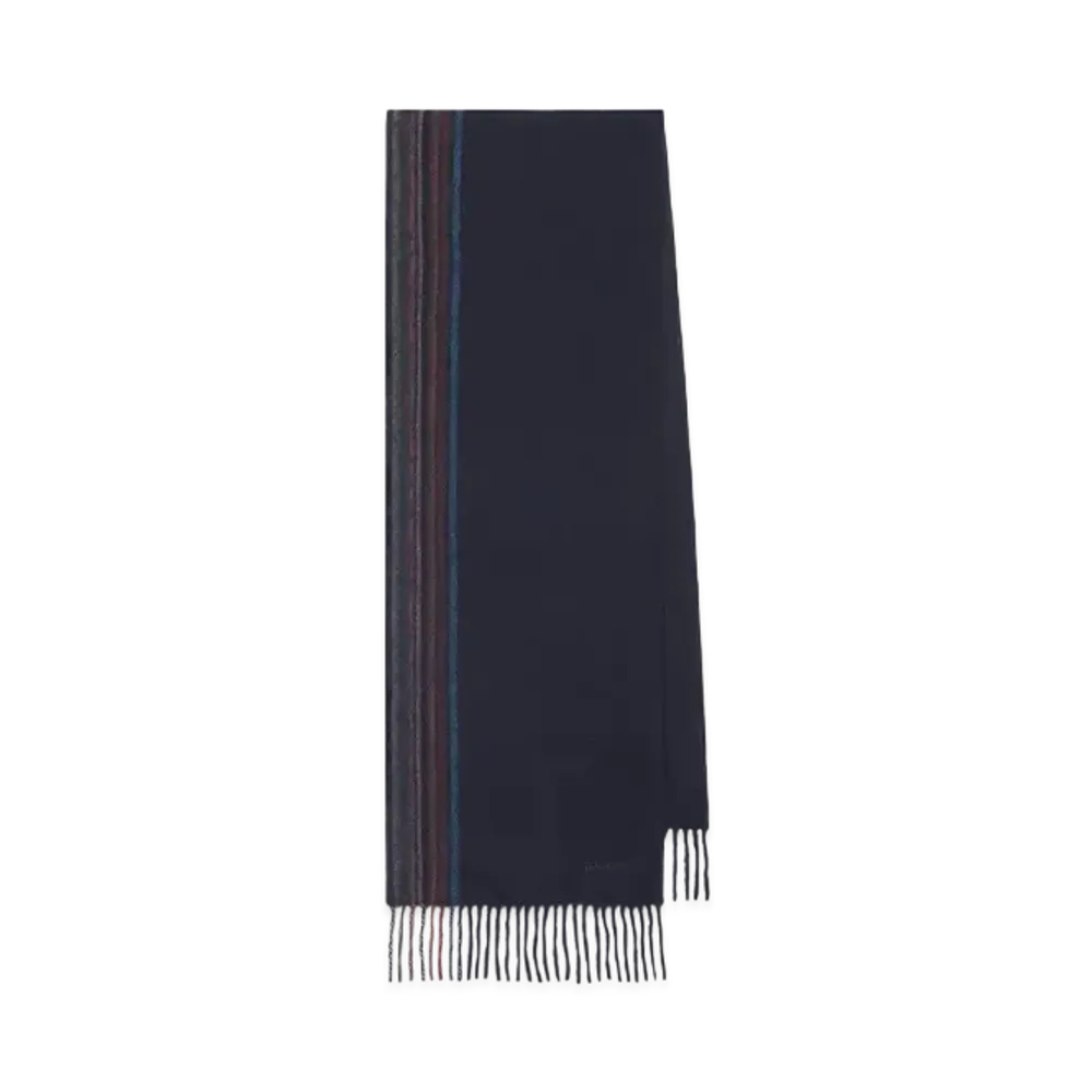 Paul Smith Signature Stripe Line Cashmere Scarf "Navy"