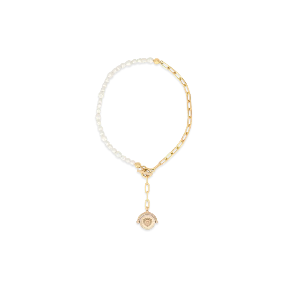 Dolce&Gabbana Short Necklace With Coin and Pearls "Gold"