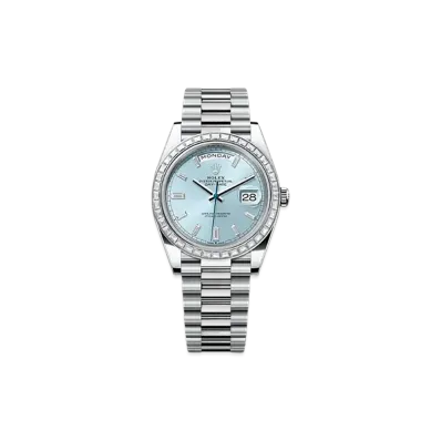 ROLEX Day-Date 40mm Platinum Diamond 228396TBR "Ice Blue"
