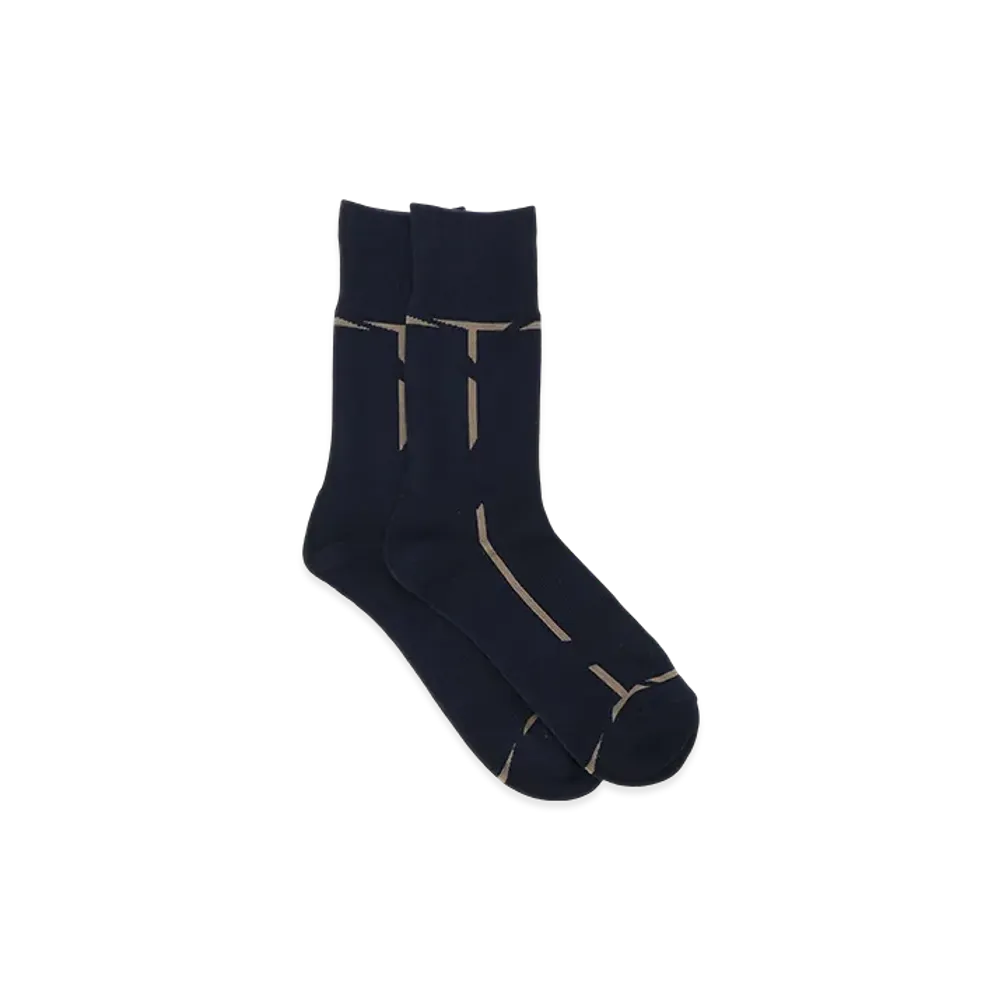 Y's x Chicstocks Line Socks "Navy"