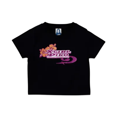 X-Girl x PIKO S/S Baby Tee "Black"