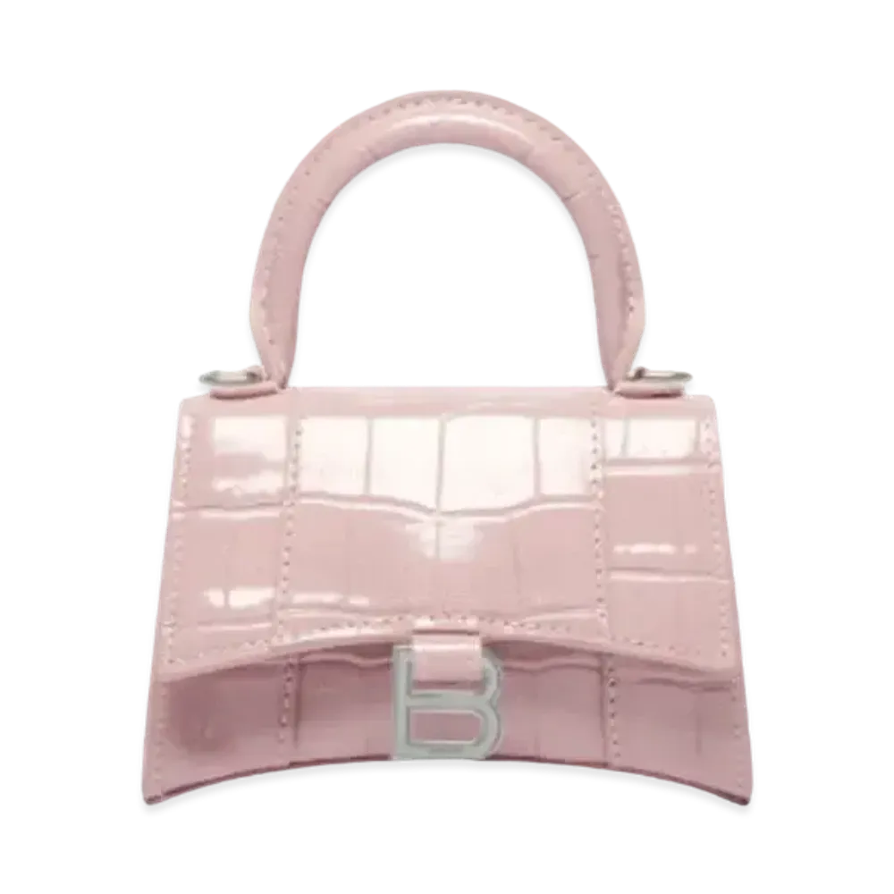 BALENCIAGA Hourglass Mini Handbag With Chain "Pink"