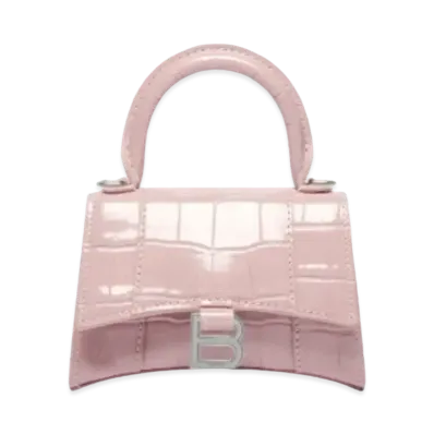 BALENCIAGA Hourglass Mini Handbag With Chain "Pink"